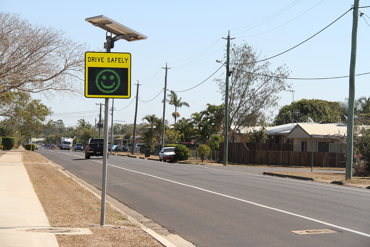 Smiley face signs encourage good driving Bundaberg Now