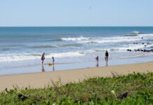 choppy swimming beach