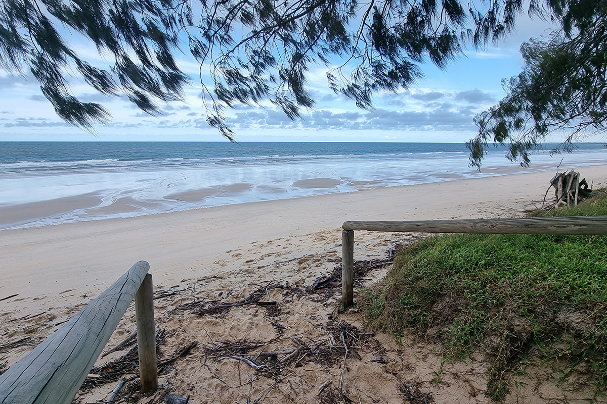 windy showers beach