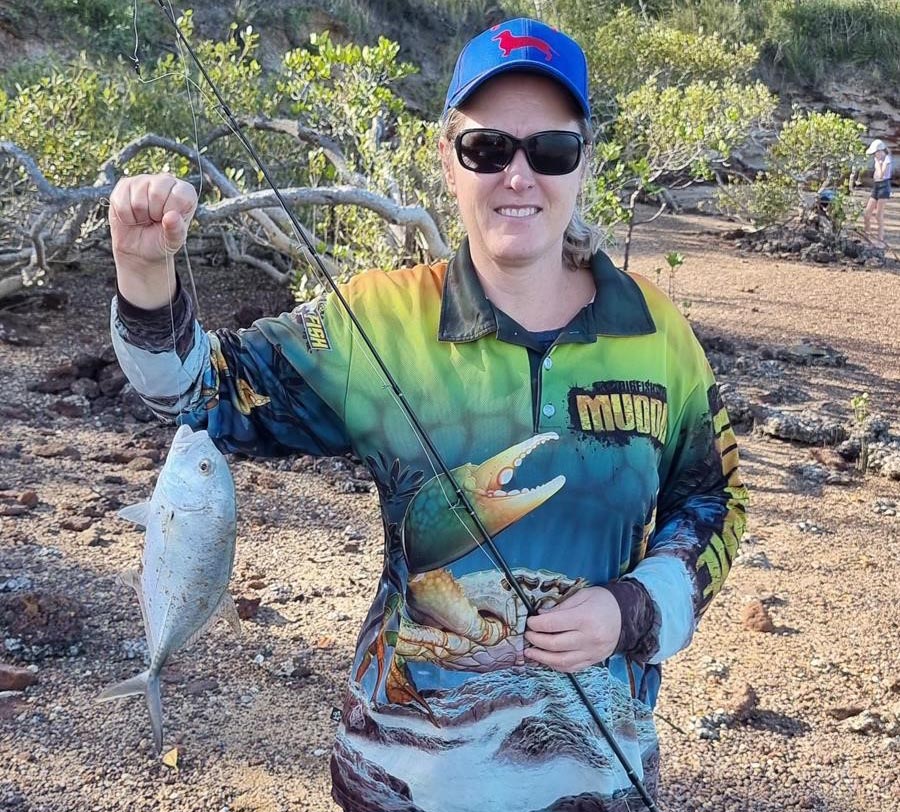 Tracey Wood with a trevally caught in the Elliot River