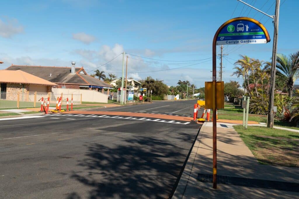 bus stop relocated