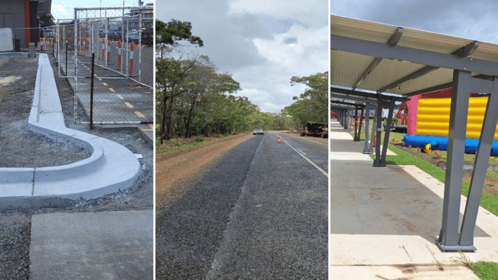 Anzac Park Redevelopment Earthworks Stage I, Birthamba Road, Bucca
Shoulder Widening, Recreational Precinct Shelters.